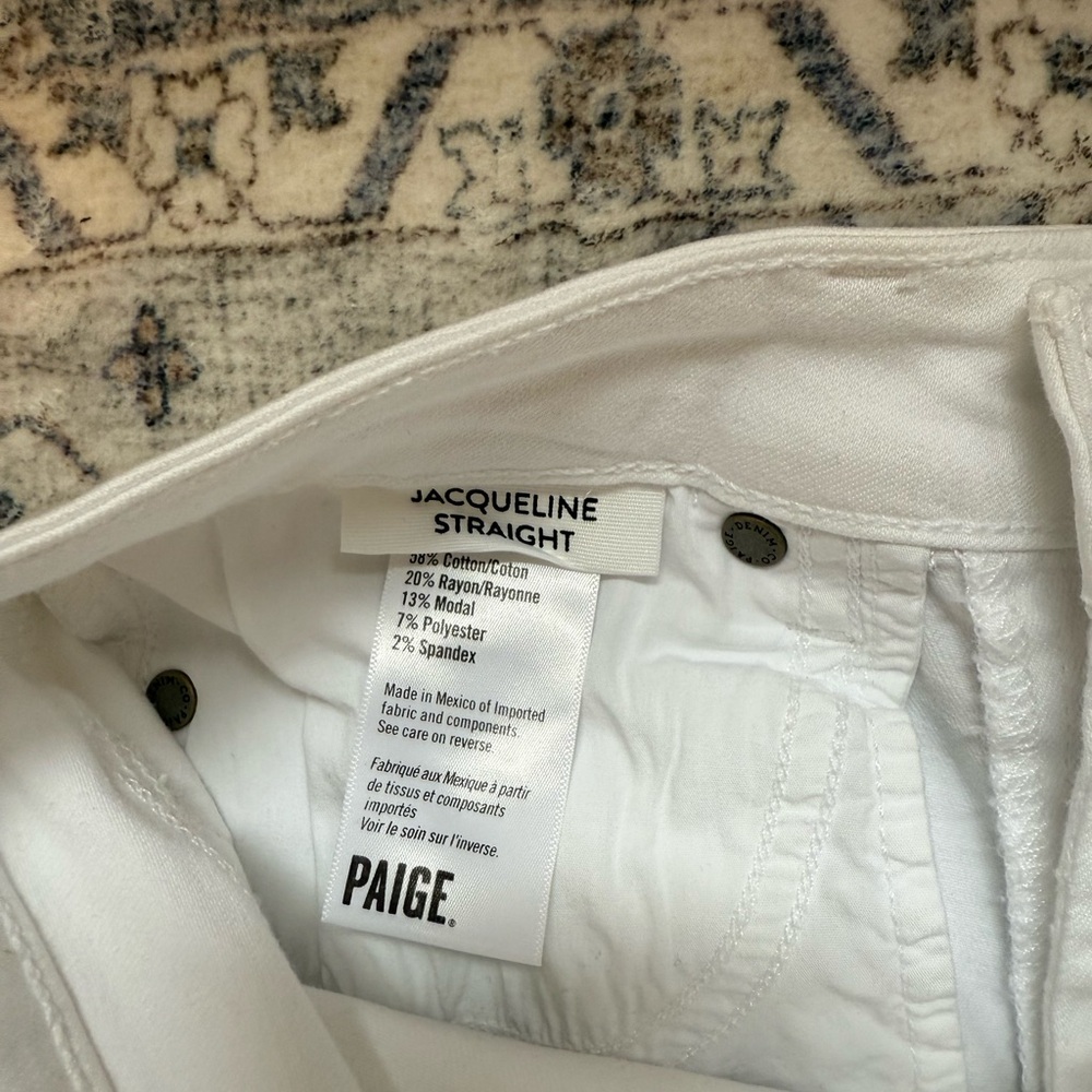 PAIGE Women's Jacqueline Straight Crisp White Ankle Jeans - Picture 8 of 8
